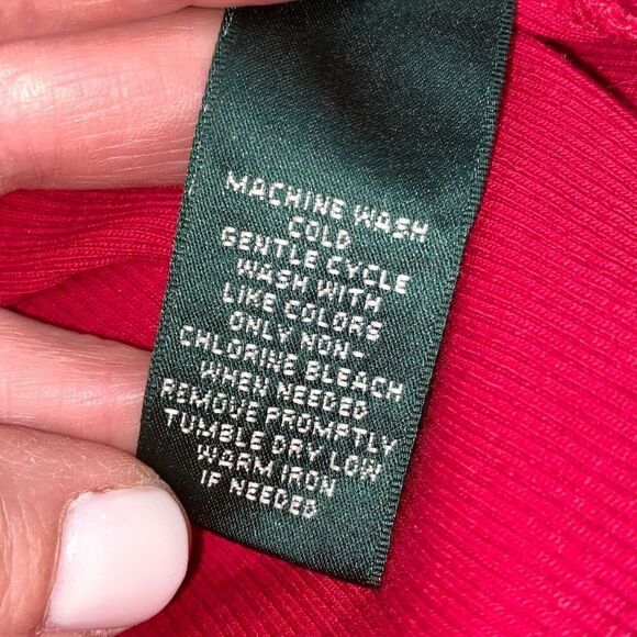 Lauren Ralph Lauren Red Quarter Sleeve Patch Top Size XL - Picture 6 of 6